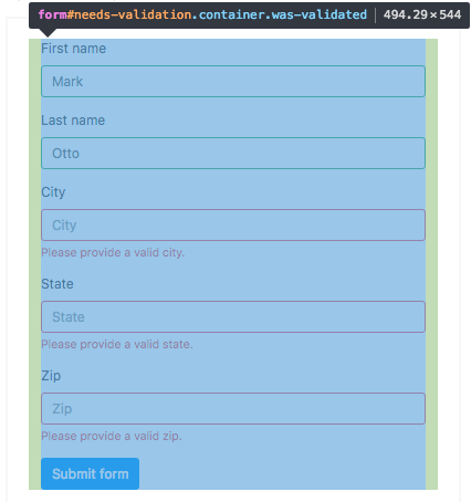 bootstrap .was-validated